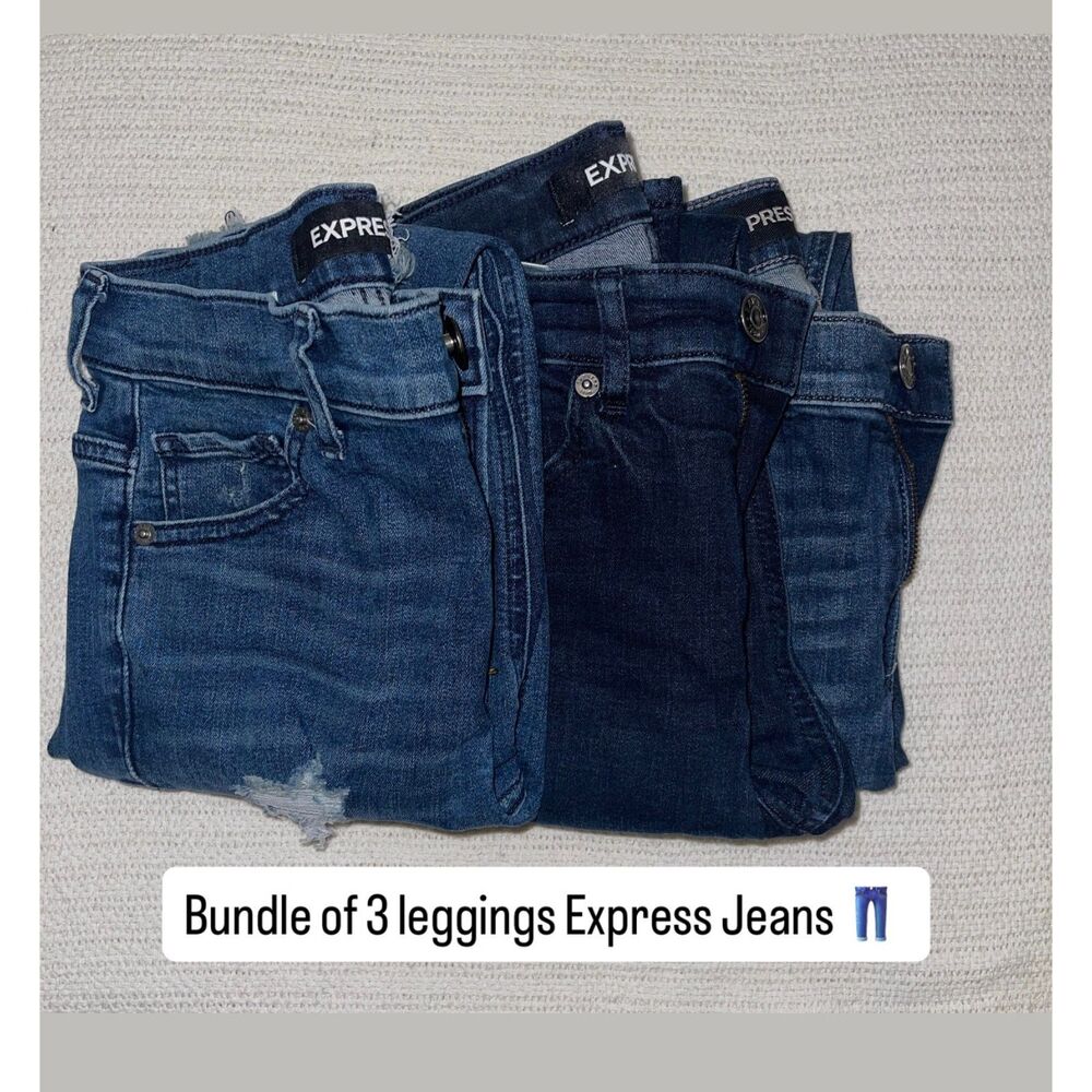 Express High Rise Skinny Jean Bundle (3) Sizes 0R & 2R Legging & Ripped Styles